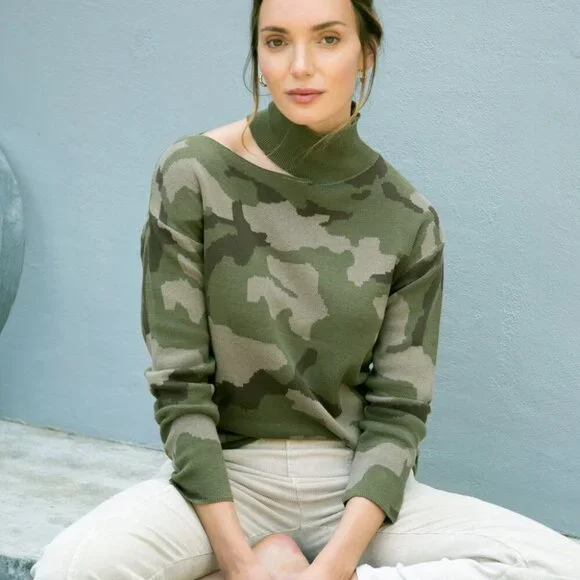 MYSTREE CUTOUT SHOULDER MOCK NECK SWEATER SIZE SMALL - Picture 1 of 9